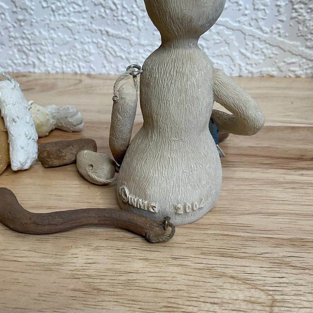 Funny Cats Figurines Lot Of 4 Shelf Sitters 2004, Dangling Arms Legs Tail Resin*